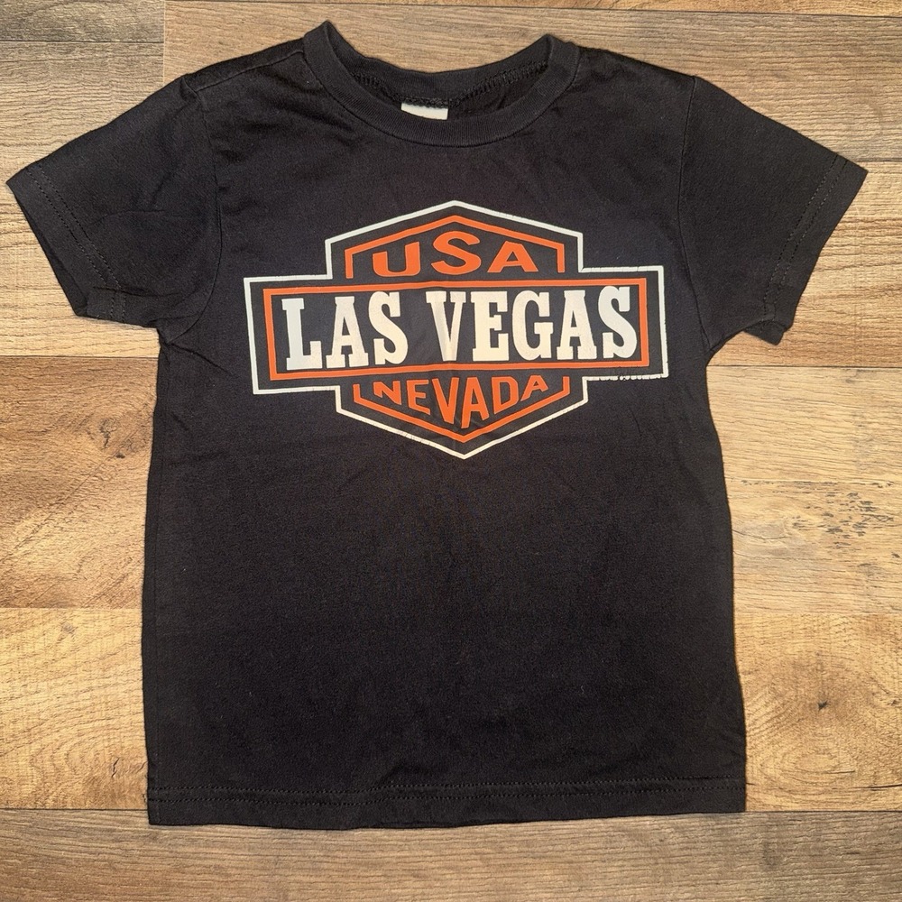 Harley Davidson Like Las Vegas Nevada Baby Shirt Size 3T Black Orange